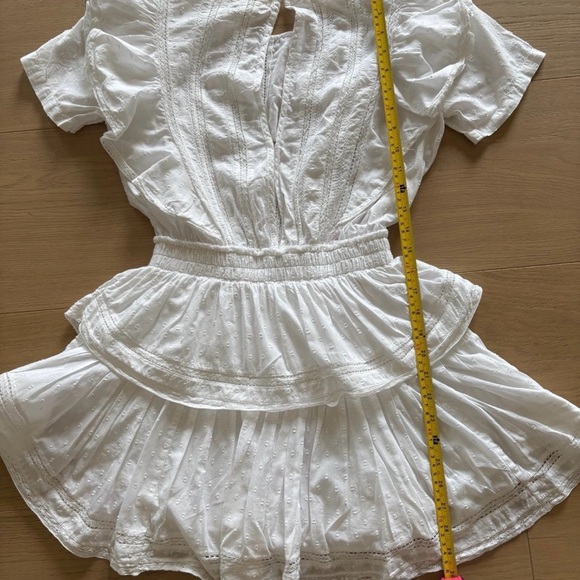 LoveShackFancy White Ruffled Mini Dress - Picture 7 of 8